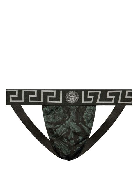 Versace Barocco Stretch Cotton Jockstrap .